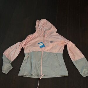 LA Galaxy Columbia Pink and Grey Hooded windbreaker